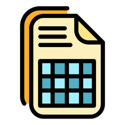 checklist file icon color outline vector image