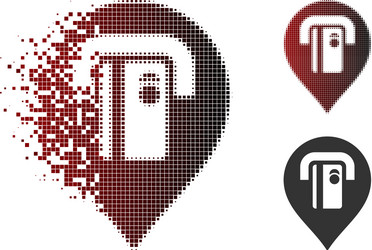 destructed pixelated halftone atm machine pointer vector image