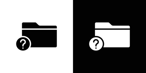 folder with questionmark icon flat fill set vector image