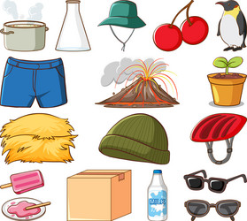 large set different animals and other objects vector image