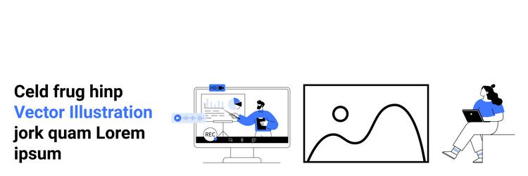 modern business concepts with online meeting data vector image