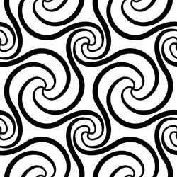 swirl seamless pattern abstract background black vector image