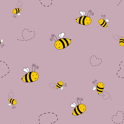 bee cute seamless pattern background for kids vector image