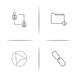 internet of things simple linear icons set vector image