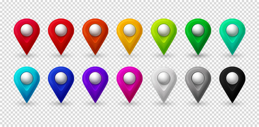 map location pointer 3d arrow color navigation vector image