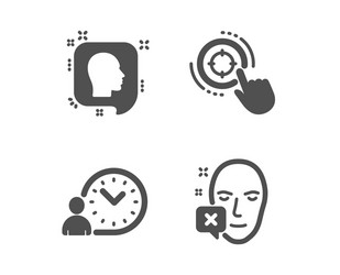 seo target head and time management icons face vector