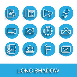 set line address book chat messages notification vector image