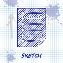sketch line document icon isolated on white vector image