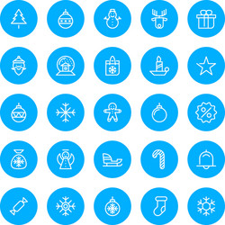 thin line christmas icons set for web and mobile vector image