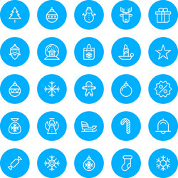 Thin line christmas icons set for web and mobile vector