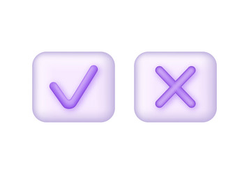 3d check and cross marks vector image