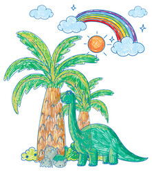 a doodle sketch design with colour vector image