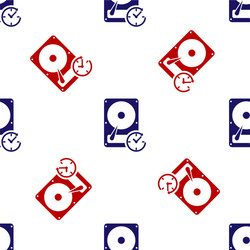 blue and red hard disk drive with clockwise sign vector image
