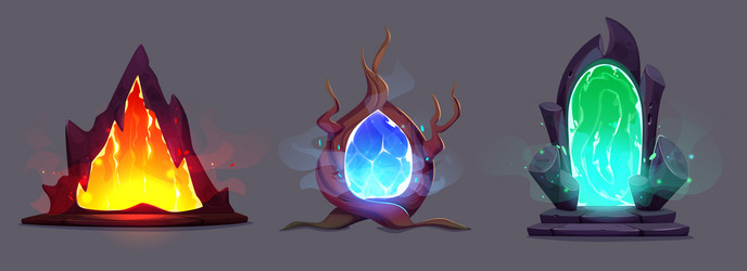 magic game portals set isolated on background vector image