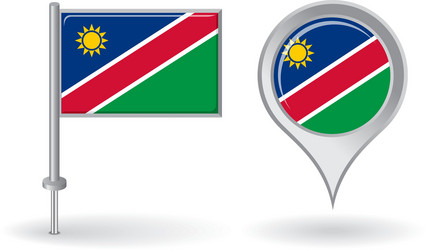 namibian pin icon and map pointer flag vector image