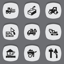 set of 9 editable structure icons includes vector image