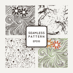 set of seamless patterns with grungy hand vector image