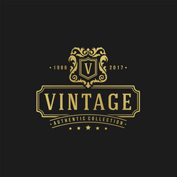 Victorian Logo Ornament Template Vector Image