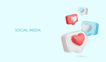 3d icon message dialog button with heart vector image
