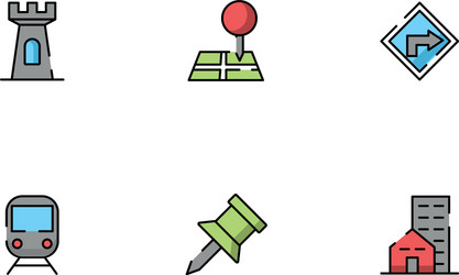 bundle maps and navigation icons vector image