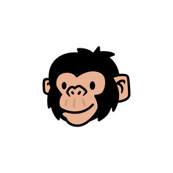 cute funny monkey head character Vector Image