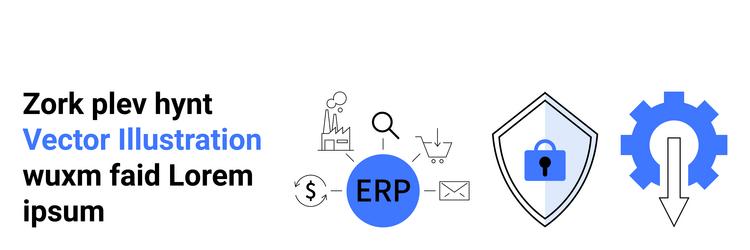 erp system with business tools cybersecurity vector image