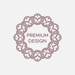 geometric frame in mono line style vector image