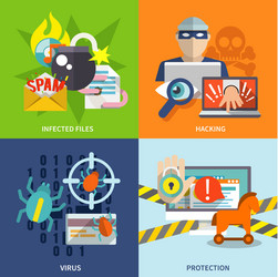 Hacking Icons - Data Security vector image