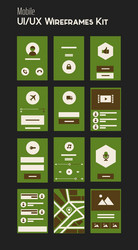 mobile ui and ux wireframes kit vector image
