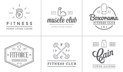 Set of fitness aerobics gym elements vector