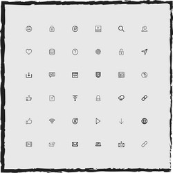 web simple linear icons set vector image