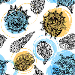 Abstract Seashell Pattern vector image