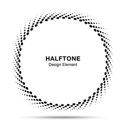 convex distorted abstract halftone circle frame vector image
