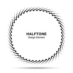 convex distorted abstract halftone circle frame vector