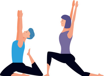 Couple yoga poses Royalty Free Vector Image - VectorStock