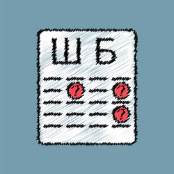 flat shading style icon eye test with check mark vector image