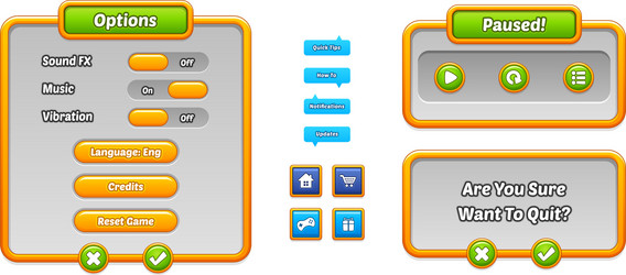 game user interface templates vector