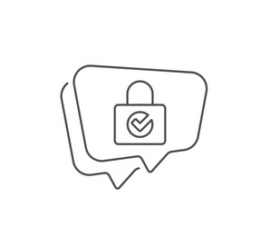 lock with check line icon private locker sign vector image