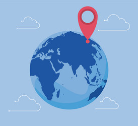 planet earth with pointer vector image