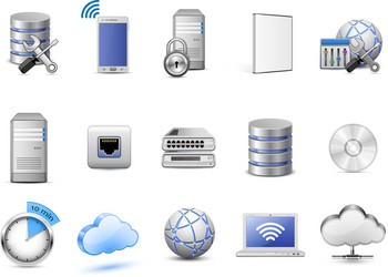 Cloud Computing & Server Icons vector image