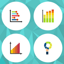 flat icon chart set of infographic pie bar vector image