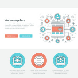 flat line business concept web site header vector image
