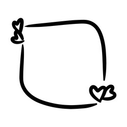 heart textbox frame border abstract outline shape vector image