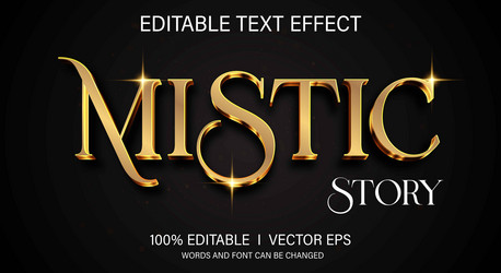 mistic story 3d text effect with modern style vector image
