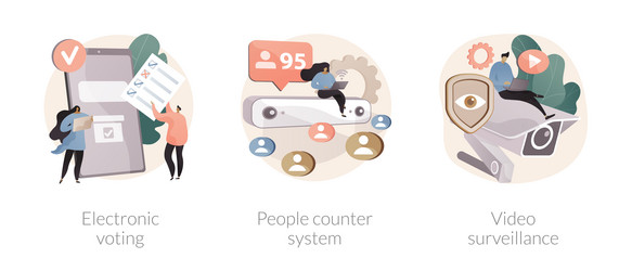 people monitoring and analytics abstract concept vector image