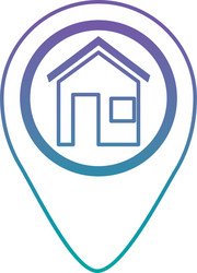 pin pointer location with house vector image