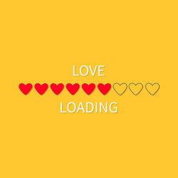 Progress status bar icon love loading collection vector