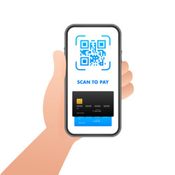 Scan to pay smartphone qr code on paper vector