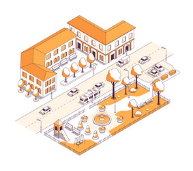 urban architecture and playground vector image