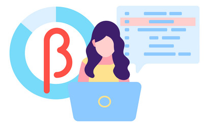 woman beta testing software development process vector image